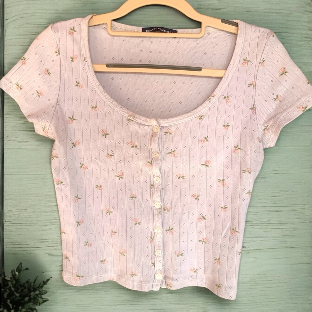 Brandy Melville Fitted Crop Blouse